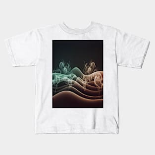 Abstract, Marble, Watercolor, Colorful, Vibrant Colors, Textured Painting, Texture, Gradient, Wave, Fume, Wall Art, Modern Art Kids T-Shirt